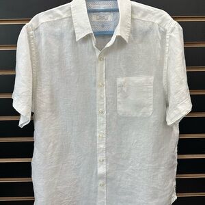 Porter and Ash Classic White Linen Short-Sleeve Shirt - Lightweight Casual Shirt